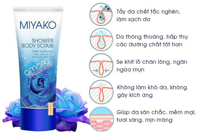 Sữa tắm tẩy tế bào chết Miyako Shower Body Scrub